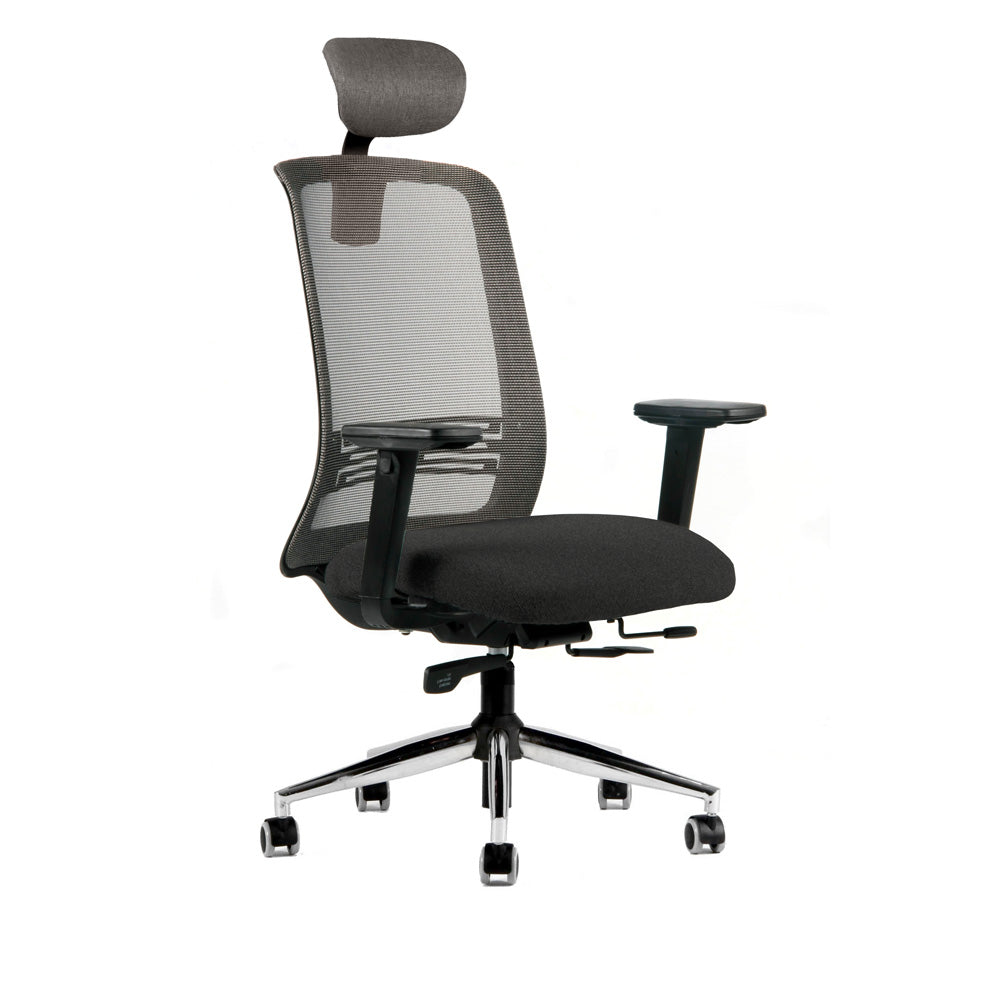 Silla GüD Executive Black c/cabezal. Base Cromada